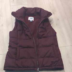 Old Navy Burgundy Puffer Vest